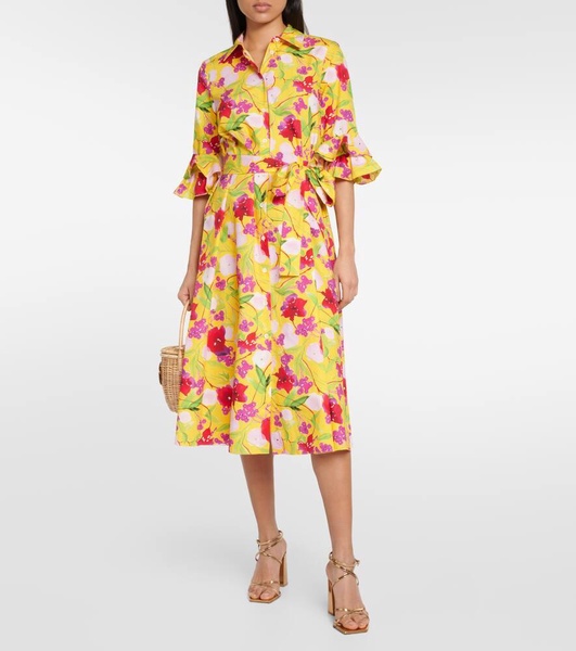 Floral cotton shirt dress