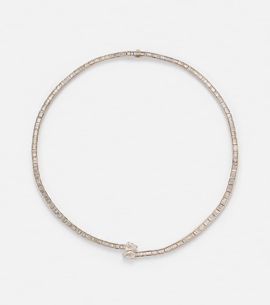 Saturn 18kt gold choker with diamonds