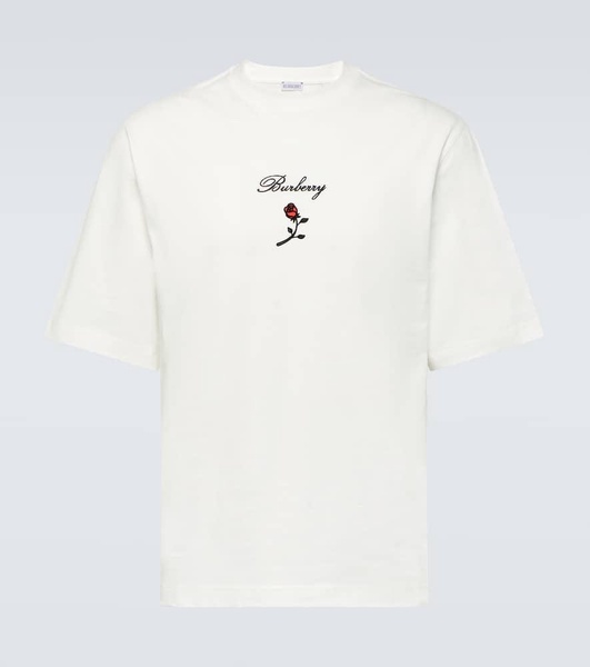 Embroidered cotton jersey T-shirt