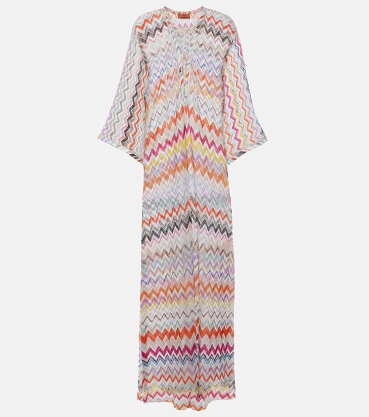 Zig Zag lamé beach cover-up