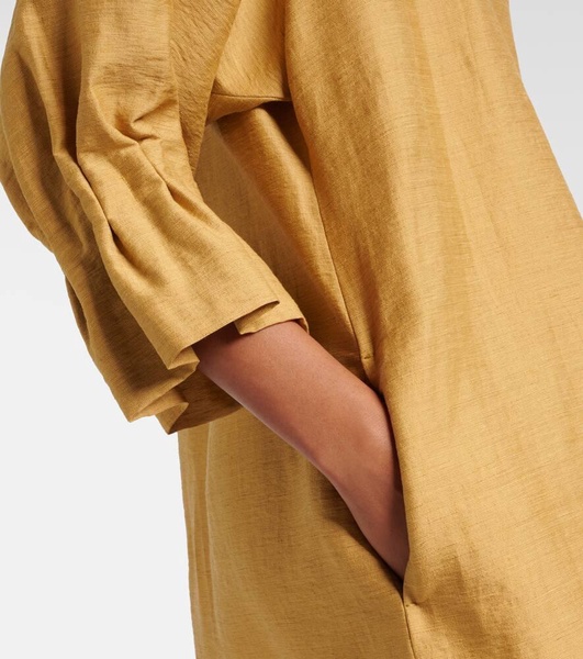 Jene linen and silk-blend shirt dress