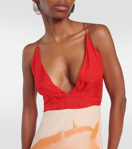 Sequined silk midi dress