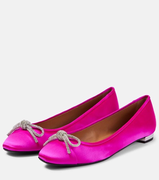 Parisina embellished satin ballet flats