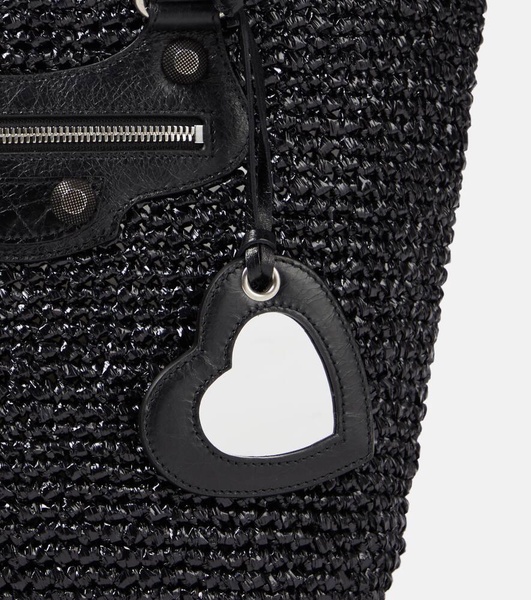 Le Cagole Medium raffia shoulder bag
