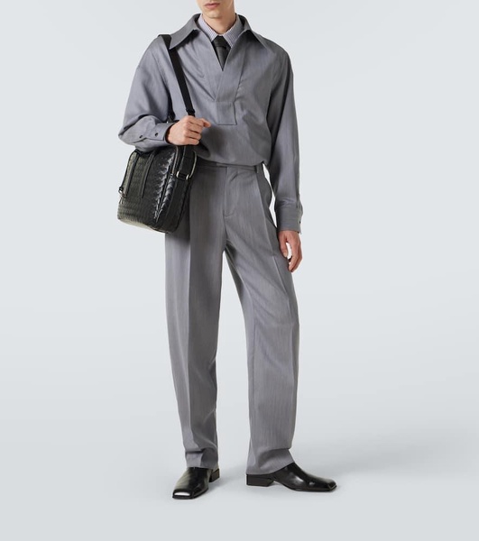Getaway Intrecciato leather briefcase