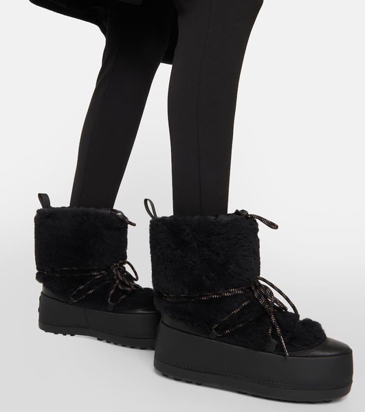 Shearling-trimmed snow boots