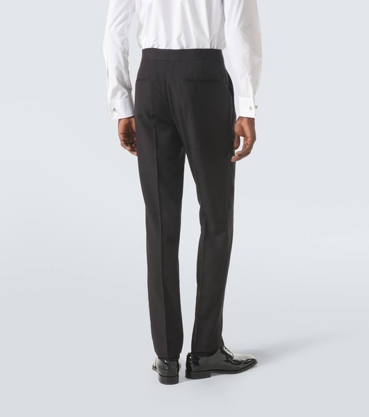 Silk, wool, and mohair straight pants
