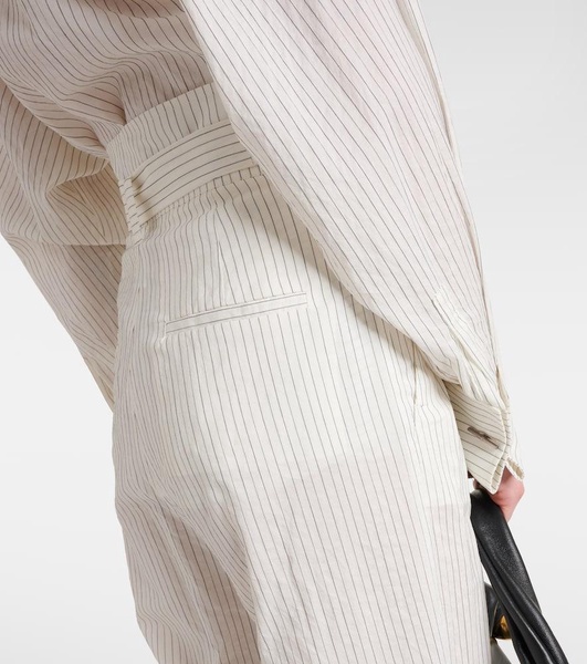 Xero pinstripe cotton and silk palazzo pants