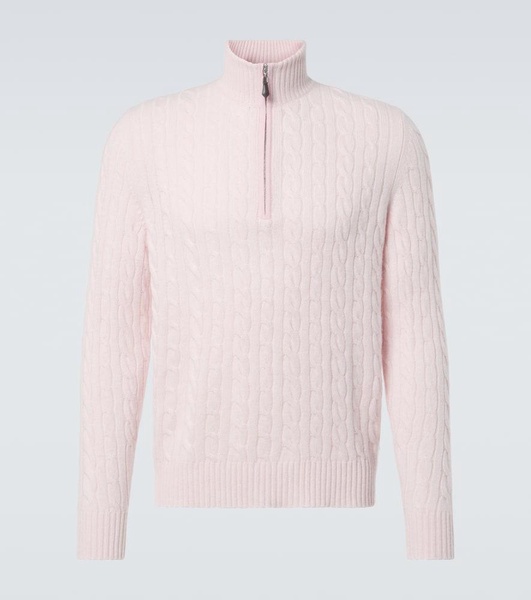 Thames cashmere half-zip sweater