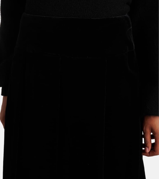 Paraggi cotton velvet midi skirt
