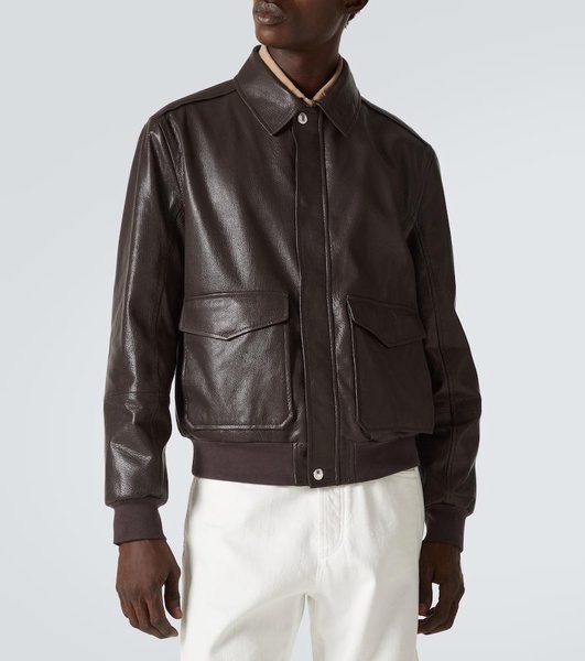Leather blouson