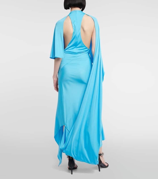 Draped asymmetric maxi dress