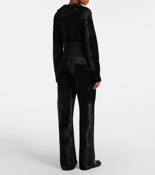 Velvet straight pants