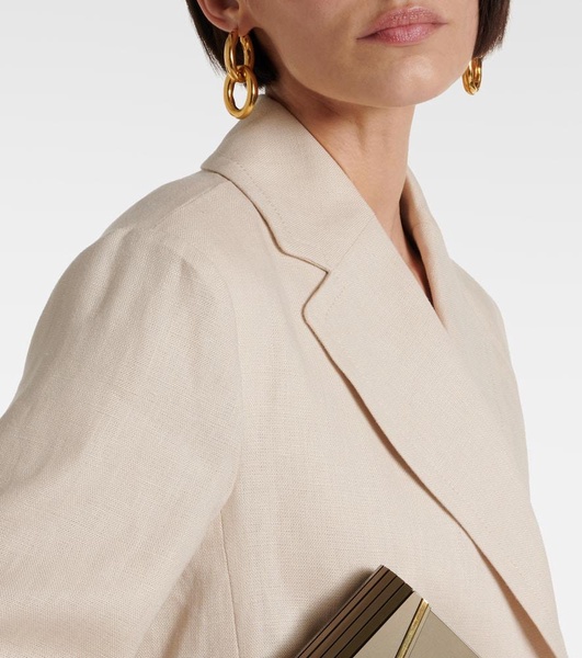Laura double-breasted linen blazer 