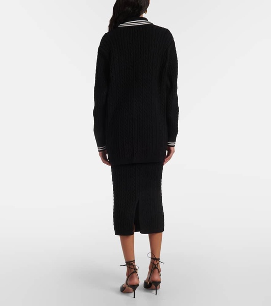 Cable-knit cotton cardigan