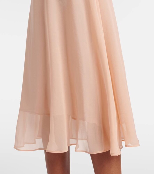 Georg feather-trimmed midi dress