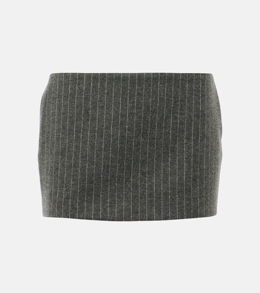 Pinstripe low-rise miniskirt