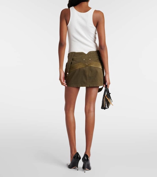 Cotton twill miniskirt