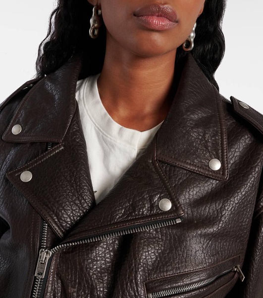 Leather biker jacket