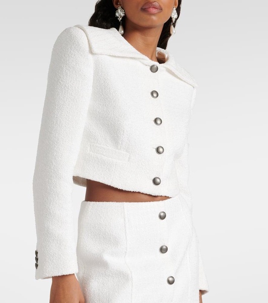 Cropped checked tweed jacket