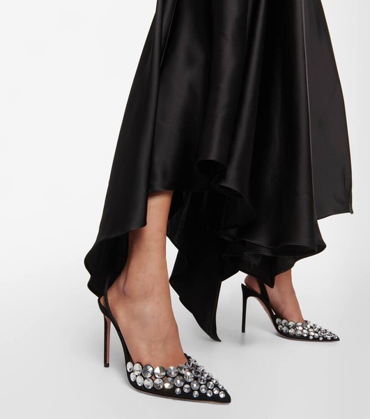 Maxi-Tequila suede slingback pumps