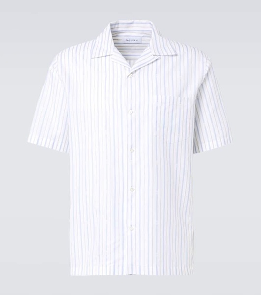 Striped cotton bowling shirt