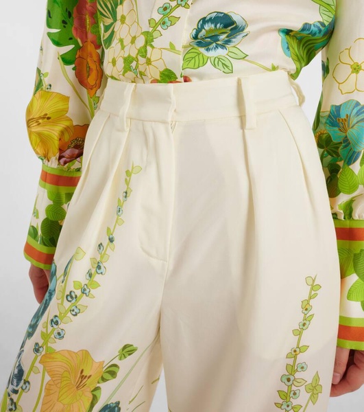 Floral high-rise wide-leg pants
