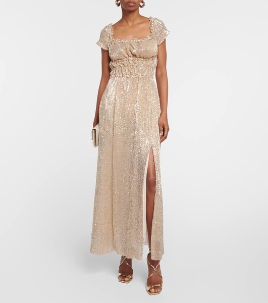 Embellished silk gown