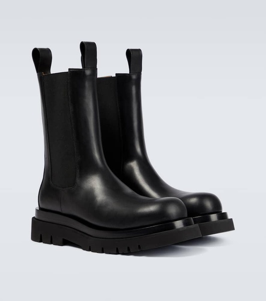 Lug leather ankle boots