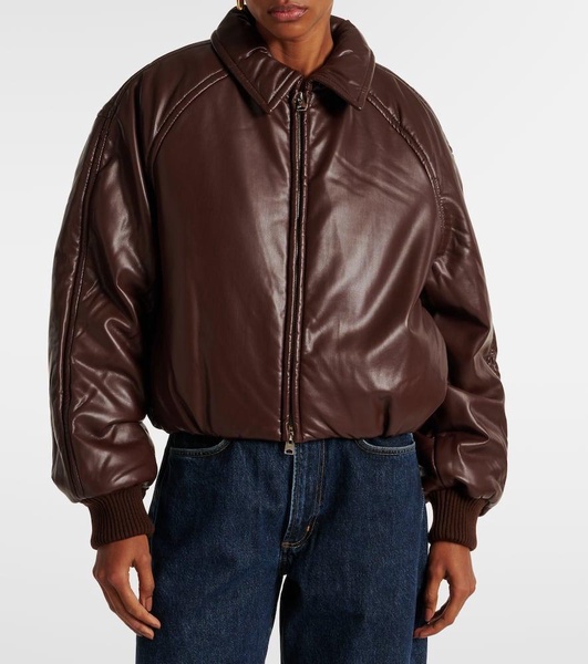 x Shoreditch Ski Club Tate faux leather bomber jacket