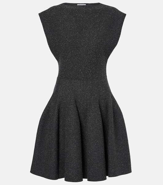 Godet silk-blend minidress