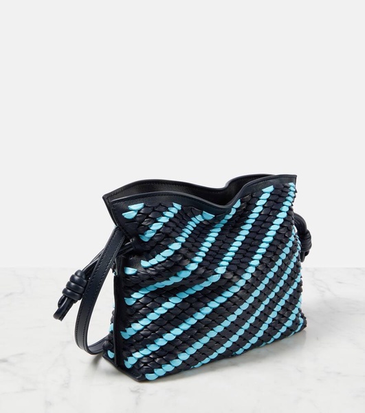 Flamenco Mini striped leather clutch
