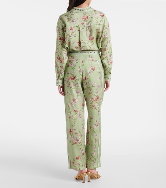 Florecer Honeysuckle linen wide-leg pants