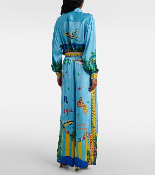 All Aboard silk satin wide-leg pants