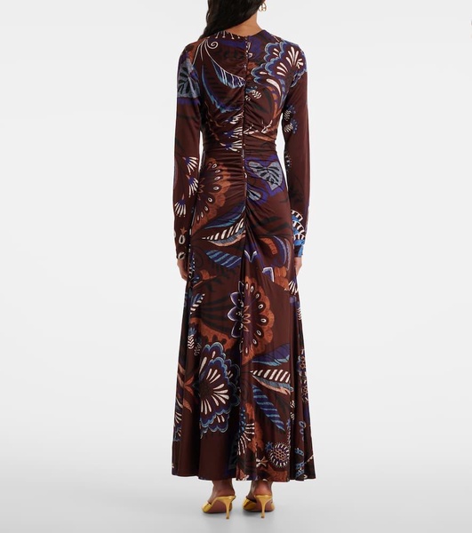 Delicate Garden ruched maxi dress