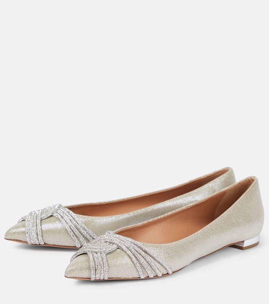 Gatsby embellished satin ballet flats