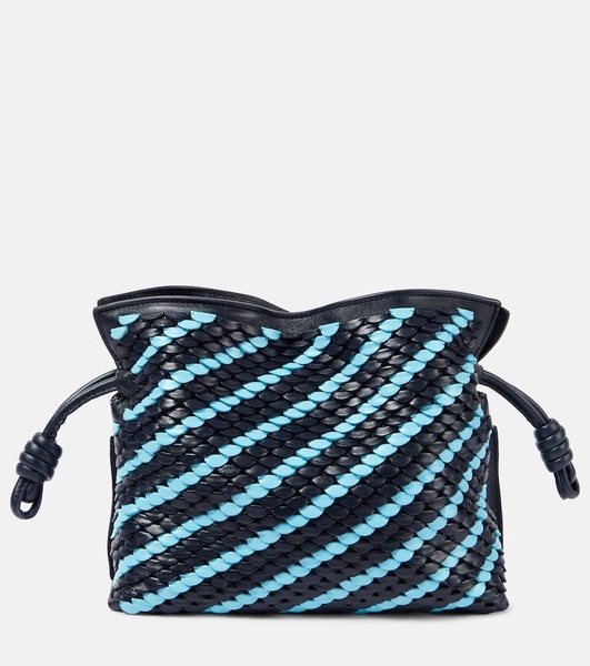 Flamenco Mini striped leather clutch