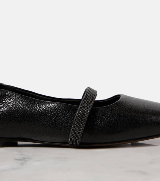 Monili leather Mary Jane flats