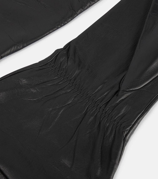 Flared leather gloves