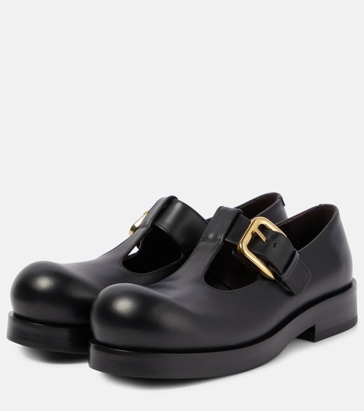 Helium leather Mary Jane flats