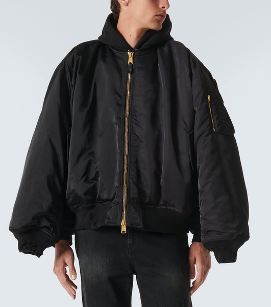 Cotton-trimmed bomber jacket