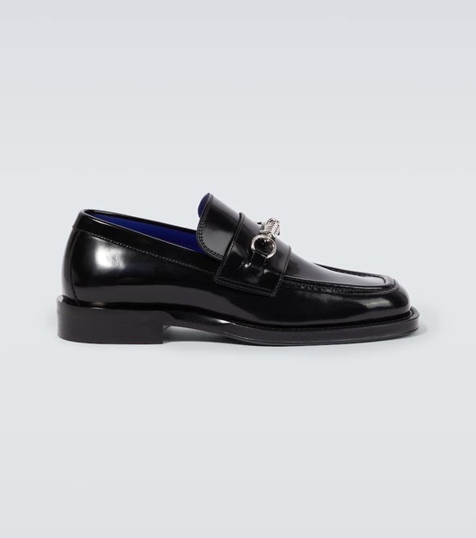 Embellished leather loafers