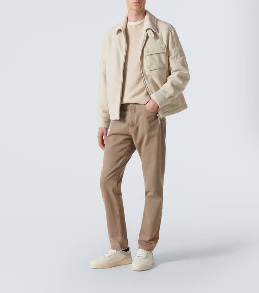 Basket suede and leather sneakers