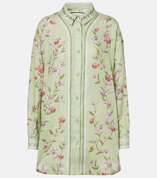 Cecilia Honeysuckle floral linen shirt