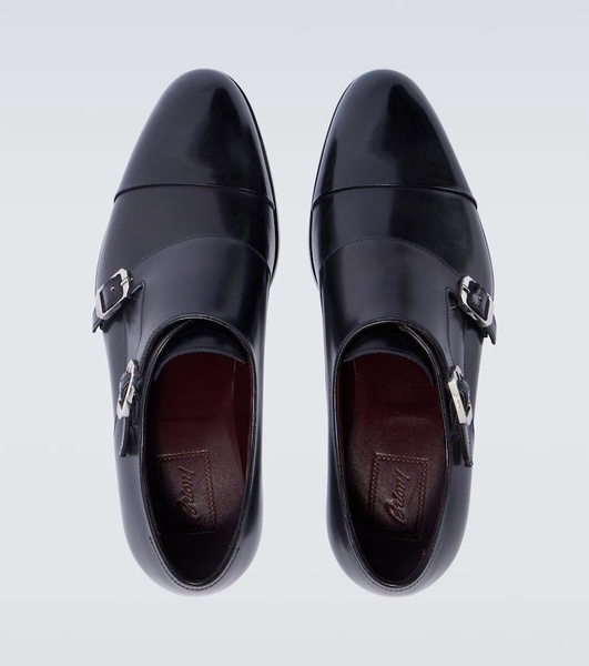 Leather monk strap shoes