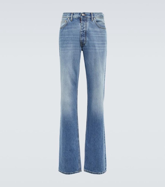 Mid-rise straight jeans