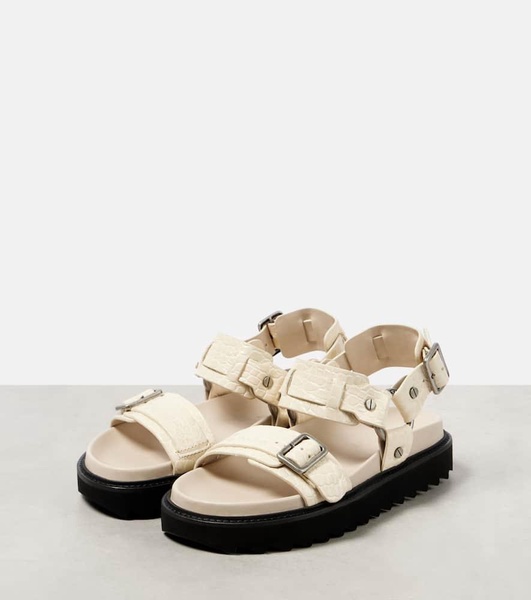 Leather platform sandals