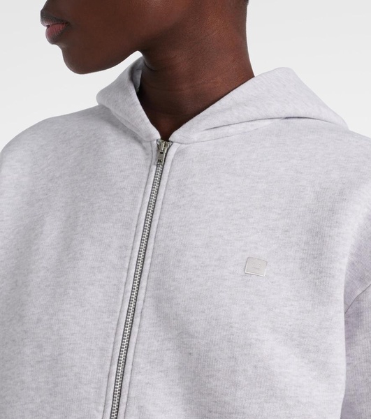 Cotton jersey zip-up hoodie