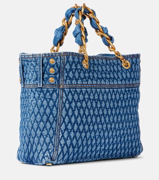 1945 quilted denim tote bag