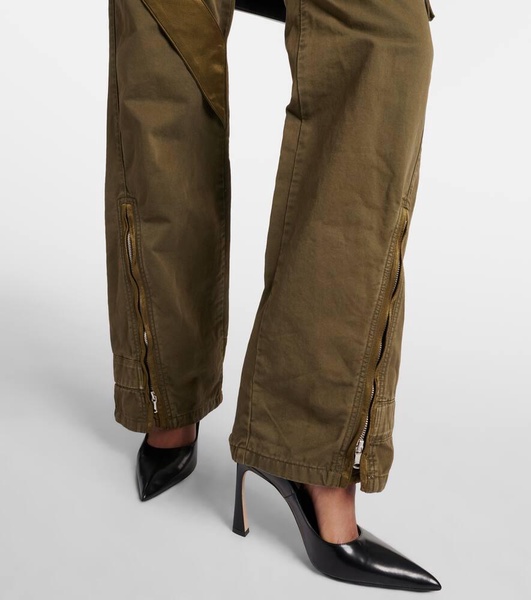 Mid-rise flared cargo jeans